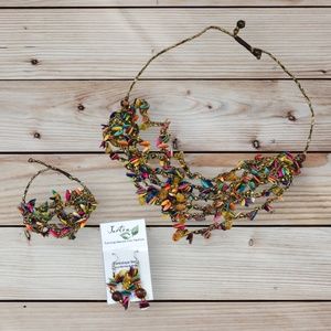 NWT Colorful Necklace Set made with Cantaloupe seeds - Jortra